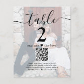 2 Foto Hochzeit Website QR Code Light Tischnummer (Rückseite)