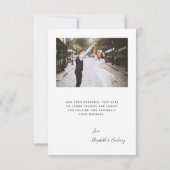 2-Foto-Hochzeitskript Dankeskarte (Rückseite)