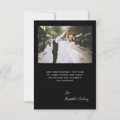 2-Foto-Hochzeitsschrift Schwarz Dankeskarte (Rückseite)