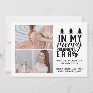 2 Foto in meiner frohen Schwangerschaft Weihnachte Feiertagskarte