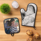 2 Foto individuell doppelseitig Ofenhandschuh & Topflappen-Set (Oben Unten)