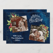 2 Foto Jahresgrüße Heilige Berries Weihnachten (Vorne/Hinten)