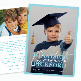 2 Foto JEDE FARBKINDERGARTEN-Graduierungspartei Einladung