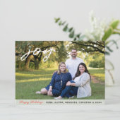 2 Foto Joy Happy Holidays Script Weihnachten (Stehend Vorderseite)