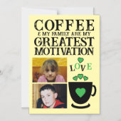 2 Foto Kaffee und Familienkarte Magneteinladung (Vorderseite)