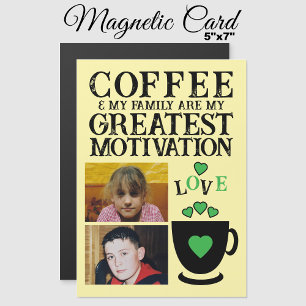 2 Foto Kaffee und Familienkarte Magneteinladung