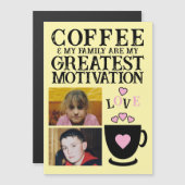 2-Foto-Kaffee und Magnetkarte für Familien mit ros Magneteinladung (Vorne/Hinten)