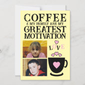 2-Foto-Kaffee und Magnetkarte für Familien mit ros Magneteinladung (Vorderseite)