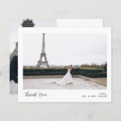 2 Foto Kalligrafie Hochzeit Danke Karte (Vorne/Hinten)