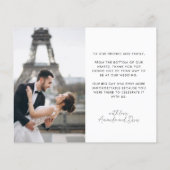 2 Foto Kalligrafie Hochzeit Danke Karte (Rückseite)