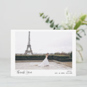 2 Foto Kalligrafie Hochzeit Danke Karte (Stehend Vorderseite)