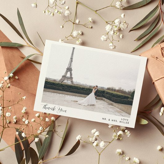 2 Foto Kalligrafie Hochzeit Danke Karte