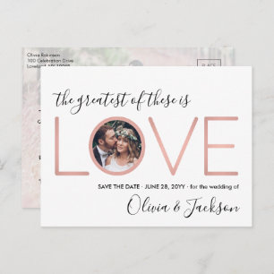 2 Foto korinthische Liebe Hochzeit Speichern Sie d Ankündigungspostkarte