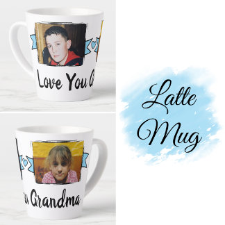 2 Foto Lieb dich Oma blau Latte Tasse