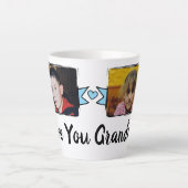 2 Foto Lieb dich Oma blau Latte Tasse (Vorderseite)