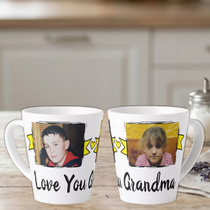 2 Foto Lieb dich Oma gelbe Latte Tasse