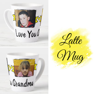2 Foto Lieb dich Oma gelbe Latte Tasse