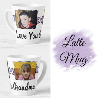 2 Foto Lieb dich Oma lila Latte Tasse