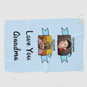 2 Foto Liebe dich Oma blau Golfhandtuch (Horizontal)