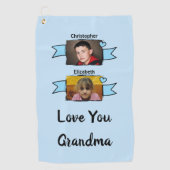 2 Foto Liebe dich Oma blau Golfhandtuch (Vorderseite)