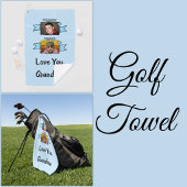 2 Foto Liebe dich Oma blau Golfhandtuch