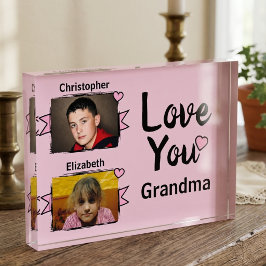2 Foto Liebe dich Oma rosa