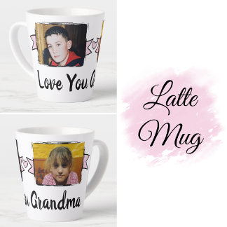 2 Foto Liebe dich Oma rosa Milchtasse