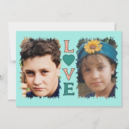 2 Foto Liebe-grüne Pfirsichmagnetische Karte (Vorderseite)