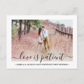 2 Foto Liebe ist Patient Hochzeit Ändern Sie das D Ankündigungspostkarte (Vorderseite)