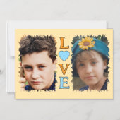 2 Foto Liebe orange blaue Magnetkarte Magneteinladung (Vorderseite)