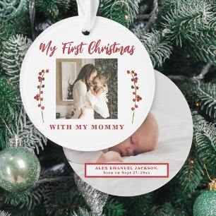 2 Foto Mama und Baby Erstes Weihnachten zusammen Ornament