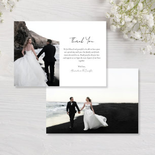 2 Foto Minimalistische Hochzeit Dankeskarte