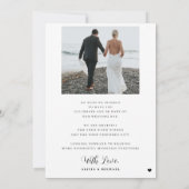 2 Foto Minimalistische Kalligraphie Skript Hochzei Dankeskarte (Rückseite)