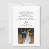 2 Foto-Minimalistische Typografie Hochzeit Dankeskarte (Rückseite)