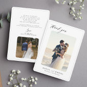 2 Foto-Minimalistische Typografie Hochzeit Dankeskarte