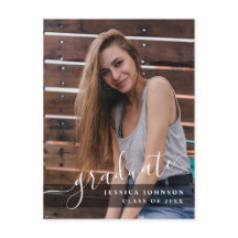 2 FOTO Moderne Elegante Graduiertenparty Einladung