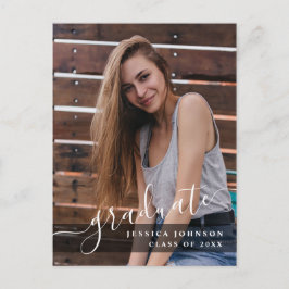 2 FOTO Moderne Elegante Graduiertenparty Einladung Postkarte