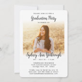 2 Foto Moderne elegante Script Graduation Party Einladung (Rückseite)