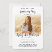 2 Foto Moderne elegante Script Graduation Party Einladung (Rückseite)