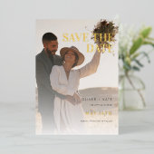 2 Foto Moderne Hochzeit Save the Date Folieneinladung (Stehend vorne)