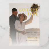 2 Foto Moderne Hochzeit speichern das Datum Folieneinladung (Vorderseite)