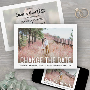 2 Foto Moderne Minimalistische Hochzeitspause Save The Date