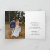 2 Foto moderne Typografie Hochzeit gefaltet Dankeskarte (Innenseite)