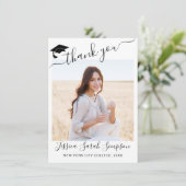 2 FOTO Moderner, einfacher Minimalistischer Abschl Dankeskarte (Stehend Vorderseite)