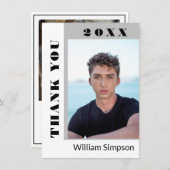 2 FOTO Moderner, einfacher Minimalistischer Abschl Dankeskarte (Vorne/Hinten)