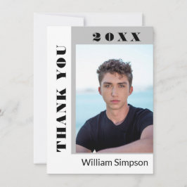 2 FOTO Moderner, einfacher Minimalistischer Abschl Dankeskarte