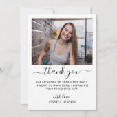 2 Foto Moderner, einfacher Minimalistischer Abschl Dankeskarte (Rückseite)