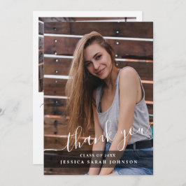 2 Foto Moderner, einfacher Minimalistischer Abschl Dankeskarte