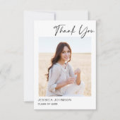2 FOTO Moderner, einfacher Minimalistischer Abschl Dankeskarte (Vorderseite)