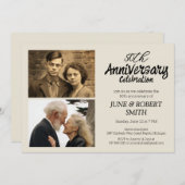 2 Foto Modernes 50. Hochzeitstag Einladung (Vorne/Hinten)